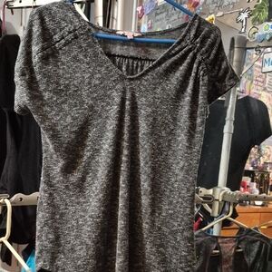 Juicy Couture Black and Gray V-Neck Tee